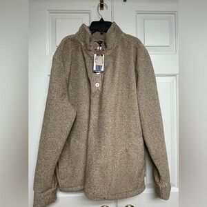 Eddie Bauer Pumice Sherpa Fleece Quarter Button Pullover - XXL